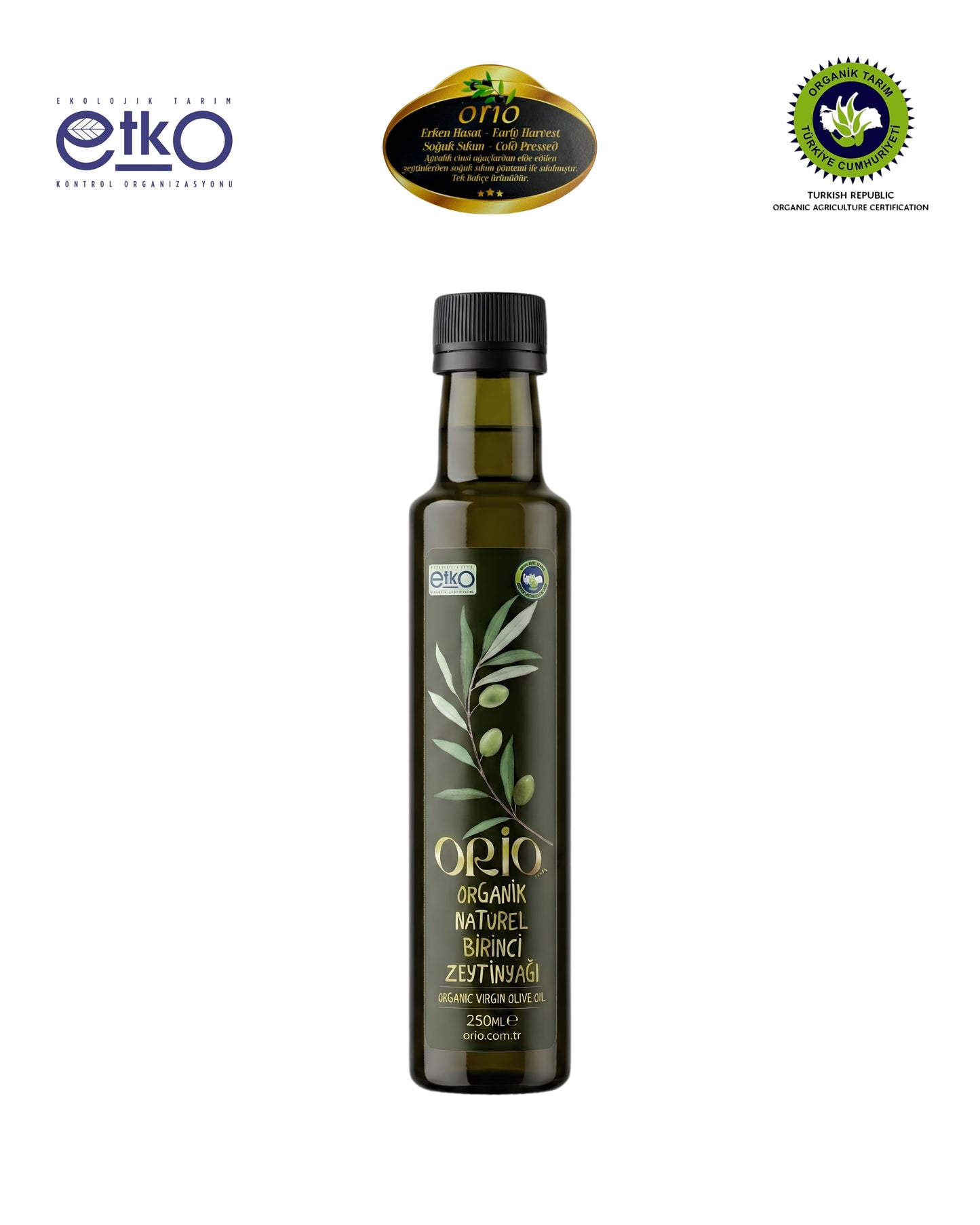 Organik | Erken Hasat | Soğuk Sıkım | Natürel Birinci Zeytinyağı 250 ML