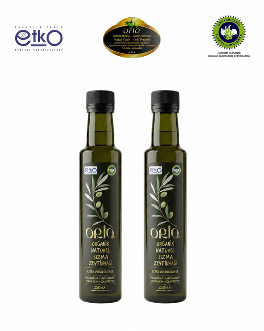 Organik | Erken Hasat | Soğuk Sıkım | Natürel Sızma Zeytinyağı | 2 Adet 250 ML